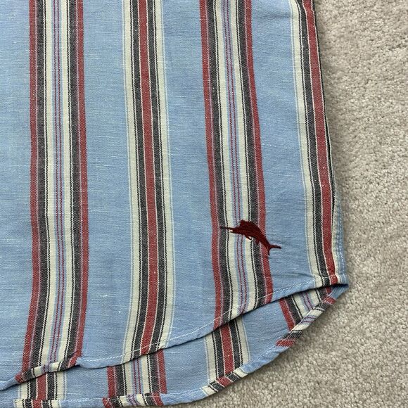 Tommy Bahama Cabana Stripe Linen Shirt Button Long Sleeve Shirt Men's Size XL - Picture 6 of 15